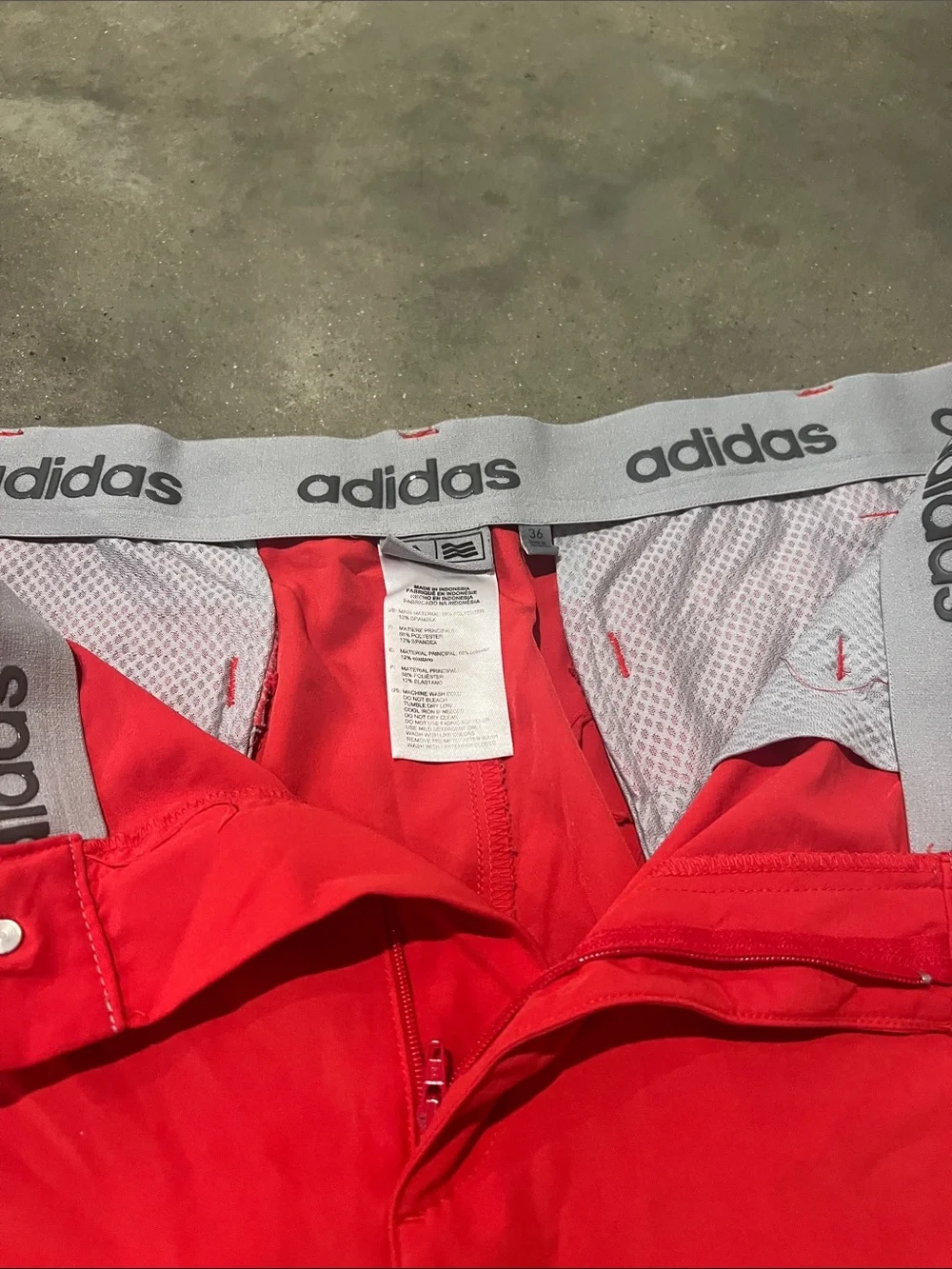 adidas Men's Bright Red Flat-Front Performance Shorts